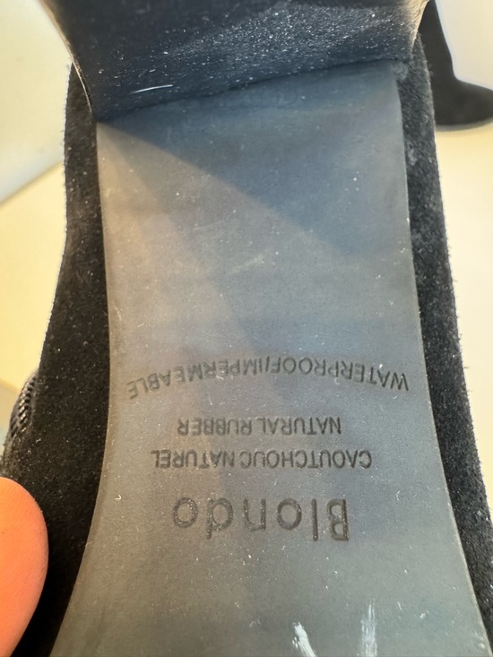 Blondo Black Suede Slouch Block Heel Ankle Boots - Picture 6 of 9